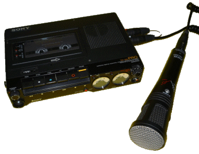 Sony TC-D5 Cassettenrecorder und AKG C522 Stereomikrofon